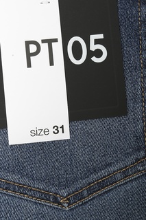 Синие джинсы с потертостями Pt05