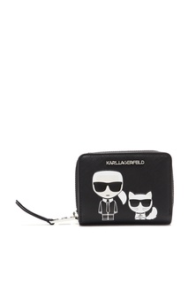 Черное портмоне с фирменной отделкой Karl Lagerfeld