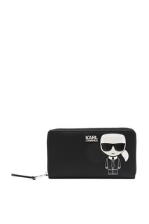 Черный бумажник с отделкой Karl Lagerfeld