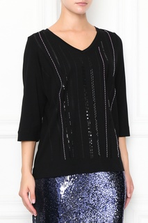 Черный пуловер с пайетками Marina Rinaldi