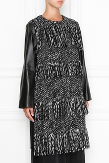 Комбинированное пальто с бахромой Marina Rinaldi