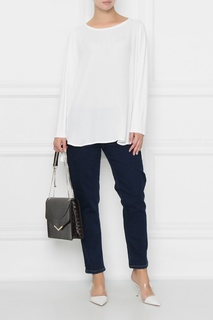 Белая блузка с асимметричным низом Marina Rinaldi