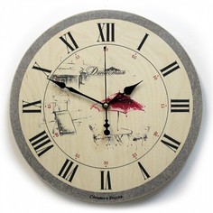 Настенные часы (33x33x4 см) Красный зонтик 02-027 Династия