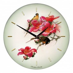 Настенные часы (33x33x4 см) Птички 01-012 Династия