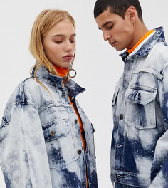 Джинсовая oversize-куртка с выбеленным эффектом COLLUSION Unisex-Бежевый
