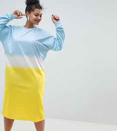 Трикотажное оверсайз-платье миди с эффектом деграде ASOS DESIGN Curve-Мульти