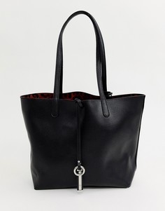 Двусторонняя сумка-тоут черного цвета и с леопардовым принтом Glamorous-Мульти