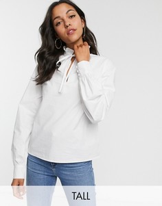 Белая блузка с высоким воротом Fashion Union Tall-Белый