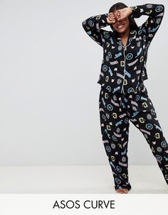 Пижама из 100% модала ASOS DESIGN Curve-Мульти