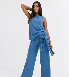 Широкие комбинируемые брюки для дома с поясом Loungeable-Синий