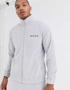 Серый велюровый спортивный oversize-топ с логотипом Nicce