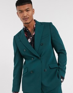 Зеленый двубортный пиджак Lockstock