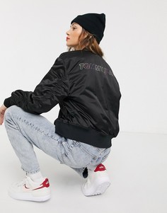Бомбер с неоновым логотипом на спине Tommy Jeans-Черный