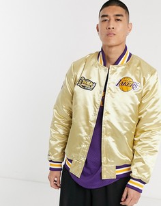 Золотистая атласная куртка Mitchell & Ness LA Lakers Championship Game-Золотой