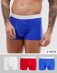 Набор из 3 боксеров-брифов New Look красного, белого и синего цвета-Мульти