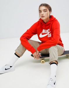 Красный худи с логотипом Nike SB