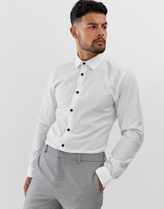 Облегающая рубашка с контрастными пуговицами Harry Brown-Белый