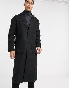 Черное длинное пальто Another Influence-Черный