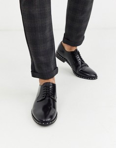 Лакированные кожаные туфли с заклепками на подошве Bolongaro Trevor-Черный цвет