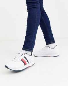 Белые кожаные кроссовки для бега с фирменным флажком Tommy Hilfiger-Белый