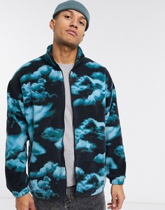 Спортивный флисовый oversized-топ с принтом ASOS DESIGN-Мульти