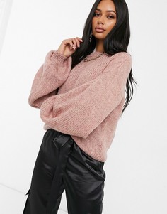 Розовый джемпер с круглым вырезом NA-KD