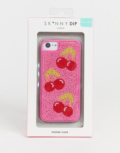 Чехол для iphone PLUS 6/6S/7/8 с бисером Skinnydip-Розовый