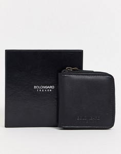Кожаный бумажник на молнии Bolongaro Trevor-Черный
