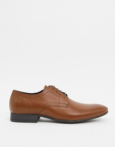 Светло-коричневые кожаные туфли на шнуровке Moss London-Светло-коричневый