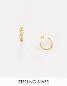 Серебряные серьги-кольца в стиле хагги с позолотой 18 карат Astrid & Miyu
