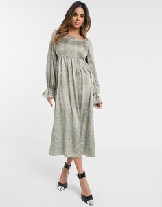 Платье миди с квадратным вырезом и змеиным принтом Unique 21-Многоцветный Unique21