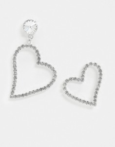 Непарные серьги в форме сердечек с кристаллами Swarovski Krystal London-Очистить