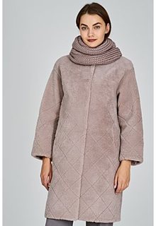 Шуба из овчины с трикотажным шарфом Virtuale Fur Collection