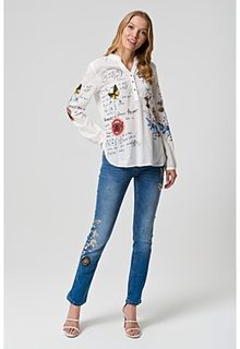 Джинсы с вышивкой Desigual