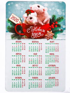 Магнит календарь Зимнее волшебство Две мышки 8x12cm 4161877