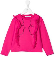 Vivetta Kids embroidered face sweatshirt