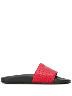 Bottega Veneta плетеные кожаные шлепанцы