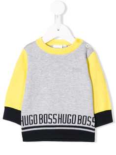 BOSS Kidswear джемпер с контрастными рукавами