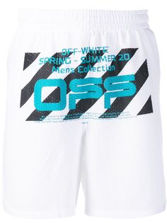 Off-White сетчатые шорты Wavy Line
