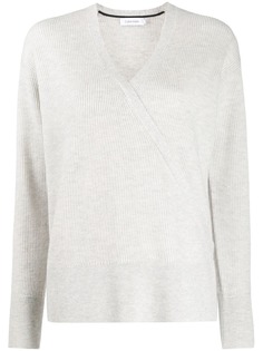 Calvin Klein джемпер в рубчик с запахом