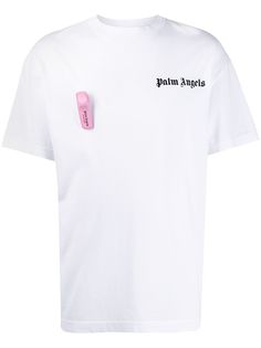 Palm Angels футболка с декором в виде противокражного датчика