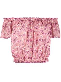 Poupette St Barth блузка с открытыми плечами и цветочным принтом
