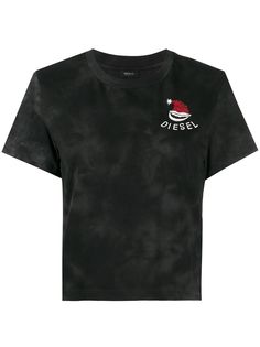 Diesel футболка с логотипом и эффектом потертости