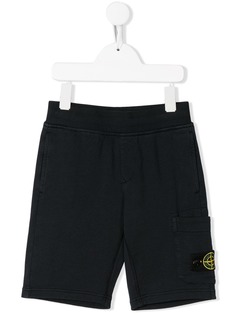 Stone Island Junior шорты с нашивкой-логотипом