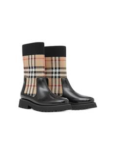 Burberry Kids резиновые сапоги со вставкой в клетку Vintage Check