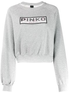 Pinko укороченная толстовка с декорированным логотипом
