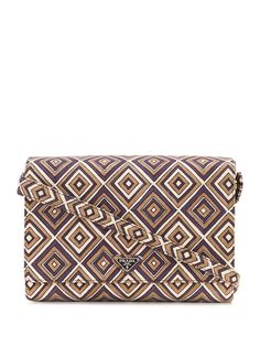 Prada Pre-Owned сумка на плечо с геометричным узором и клапаном