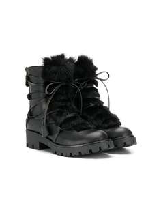 Dsquared2 Kids ботинки с отделкой из искусственного меха