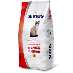 Сухой корм Sirius мясной рацион для кошек, 10 кг