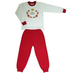Комплект джемпер/брюки Счастливая малинка, цвет: белый/красный